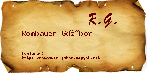 Rombauer Gábor névjegykártya